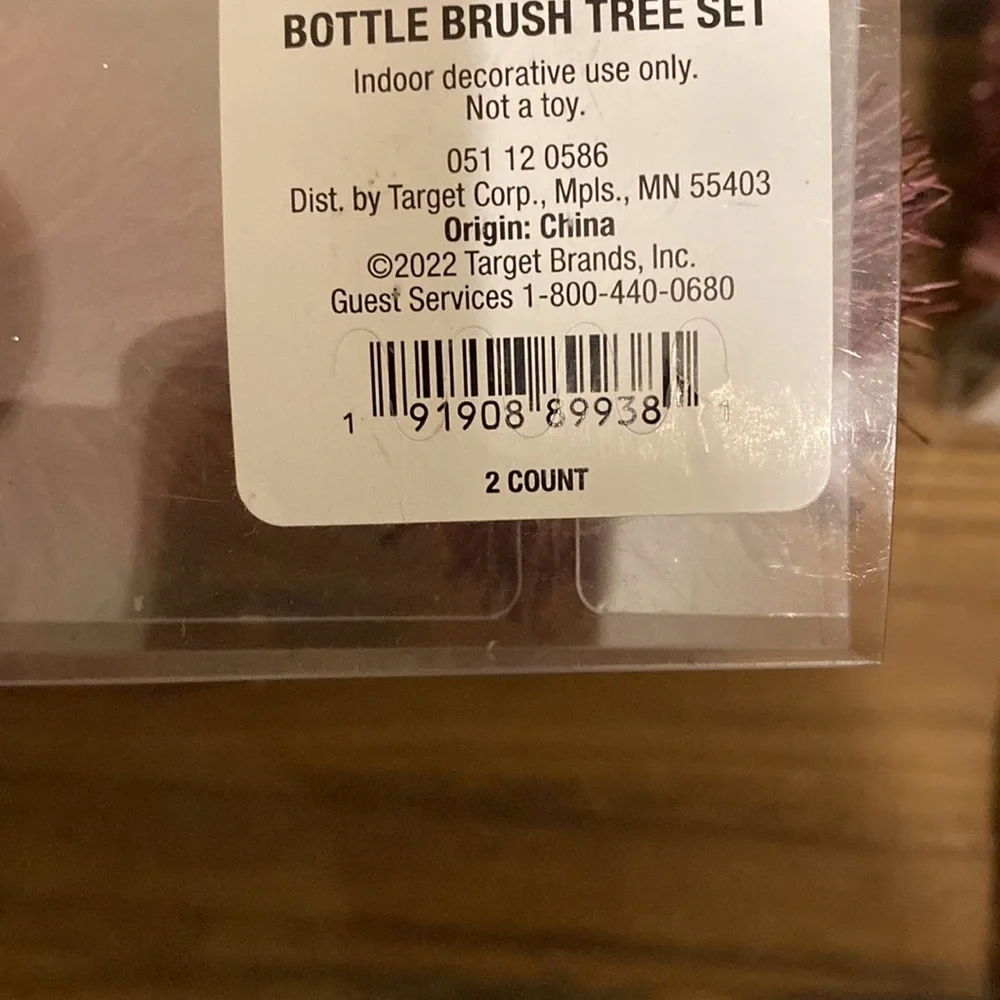 Target bottle brush Christmas tree set pink purple gold bullseye playground